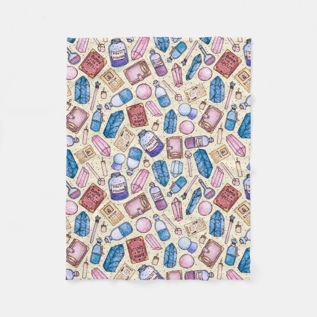 Couverture Polaire Motif de Witchy d'aquarelle (Devant)