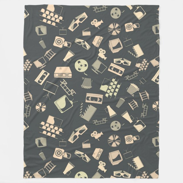 Couverture Polaire Motif d'éléments de film rétro (Devant)