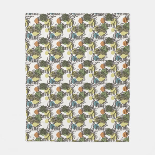 Couverture Polaire Motif d'éléphant (Devant)