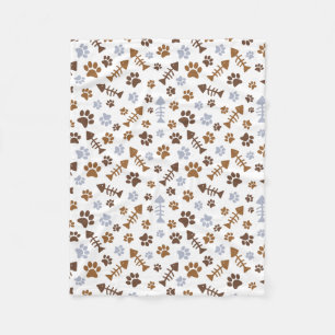 Couverture Polaire Motif d'empreintes de pattes de chat