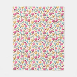 Couverture Polaire Motif d'enfant de Kawaii avec des griffonnages