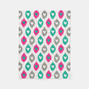 Couverture Polaire Motif des Coeurs de Fille colorés