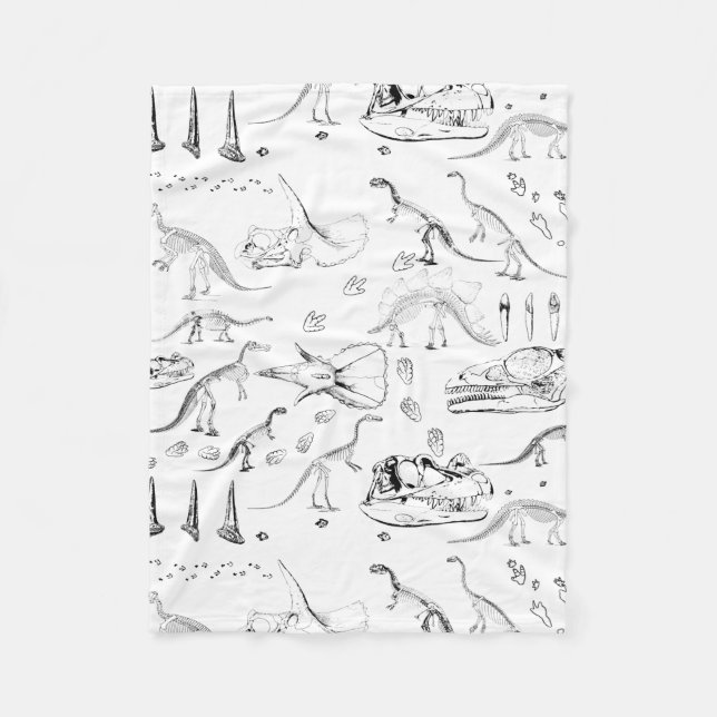 Couverture Polaire Motif des os fossiles de dinosaures (Devant)