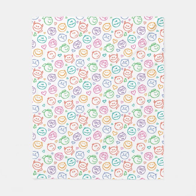 Couverture Polaire motif des sourires (Devant)