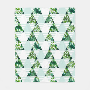 Couverture Polaire Motif des triangles tropicaux vert Mint Green