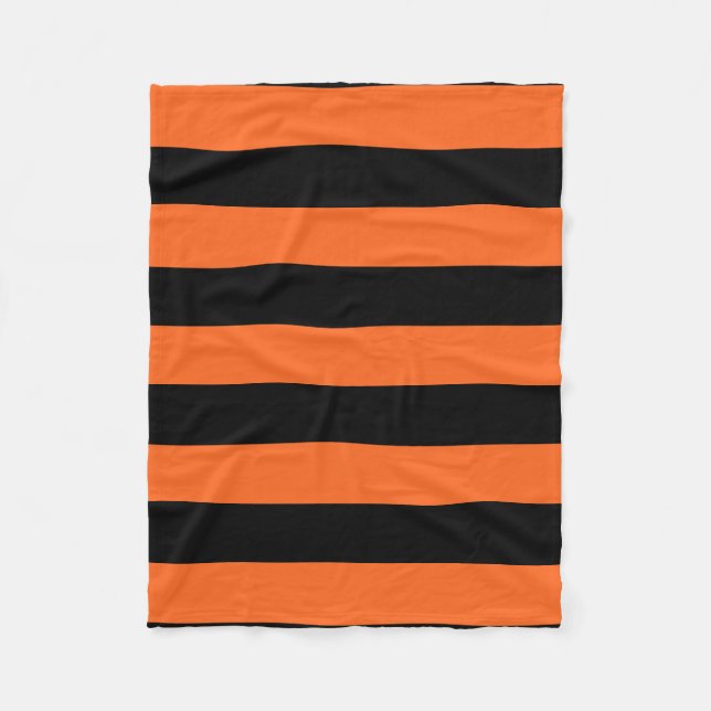 Couverture Polaire Motif d'Halloween à la bande orange et noire (Devant)
