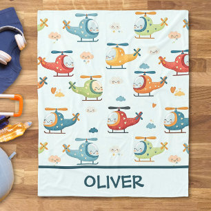 Couverture Polaire Motif d'hélicoptères fantaisistes mignons