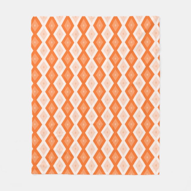 Couverture Polaire Motif diamant orange (Devant)