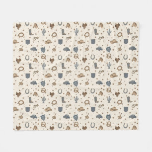 Couverture Polaire Motif d'icônes western vintage