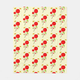 Couverture Polaire Motif d'illustration de fleurs de coeur rouge mign