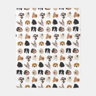 Couverture Polaire Motif d'illustration du visage de chien mignon