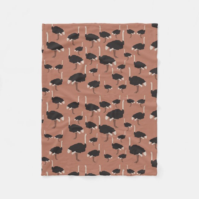 Couverture Polaire Motif d'illustration Ostrich Bird (Devant)