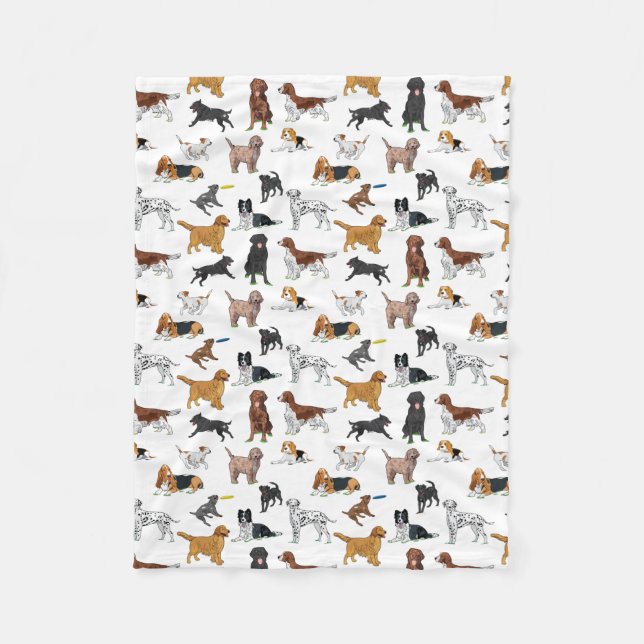 Couverture Polaire Motif d'illustrations de chiens mignons (Devant)