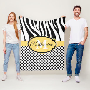 Couverture Polaire Motif d'impression et de points Zebra