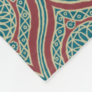 Couverture Polaire Motif d'oignon ethnique chic en Maroon, Turquoise