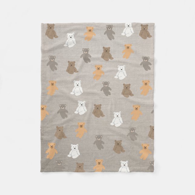 Couverture Polaire Motif d'ours mou (Devant)