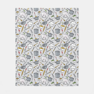 Couverture Polaire Motif d'outils de cuisine