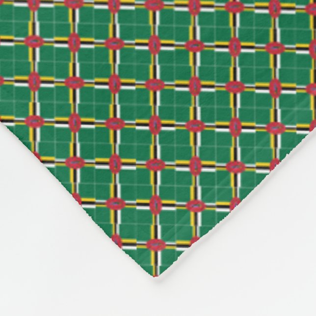 Couverture Polaire Motif Drapeau de la Dominique (Coin)