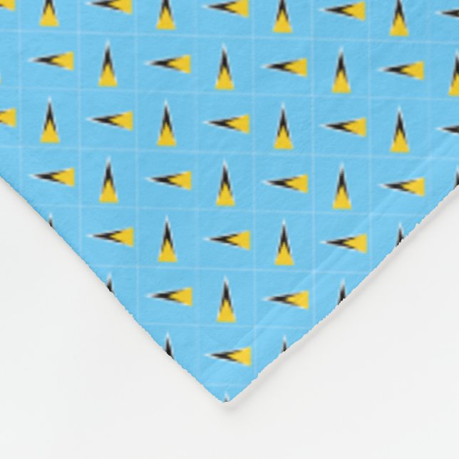 Couverture Polaire Motif Drapeau de Sainte-Lucie (Coin)