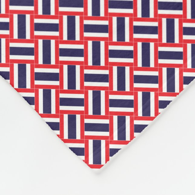 Couverture Polaire Motif Drapeau Patchwork Thaïlande (Coin)