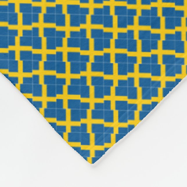 Couverture Polaire Motif Drapeau Suède Patchwork (Coin)