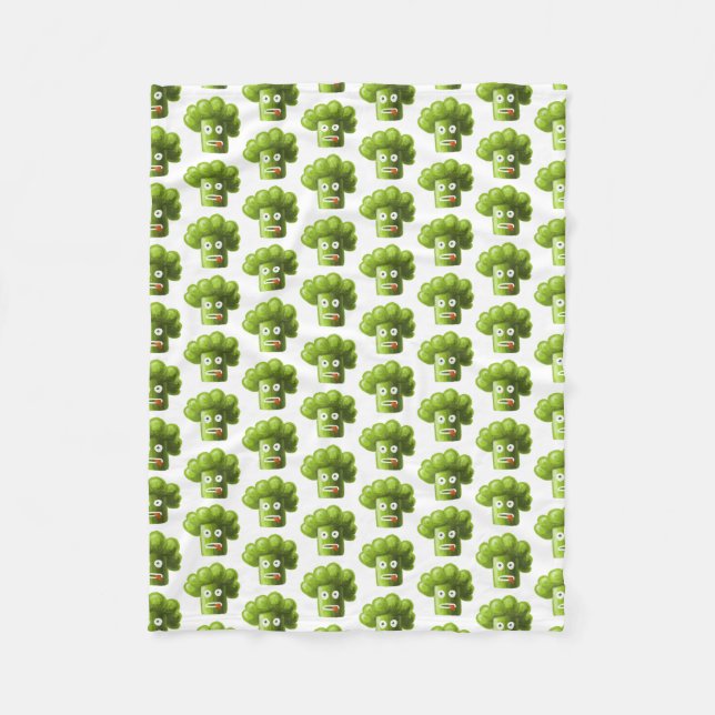 Couverture Polaire Motif drôle de brocoli de bande dessinée (Devant)