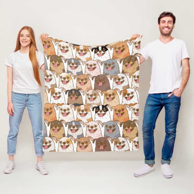 Couverture Polaire Motif du Chihuahua (En situation)