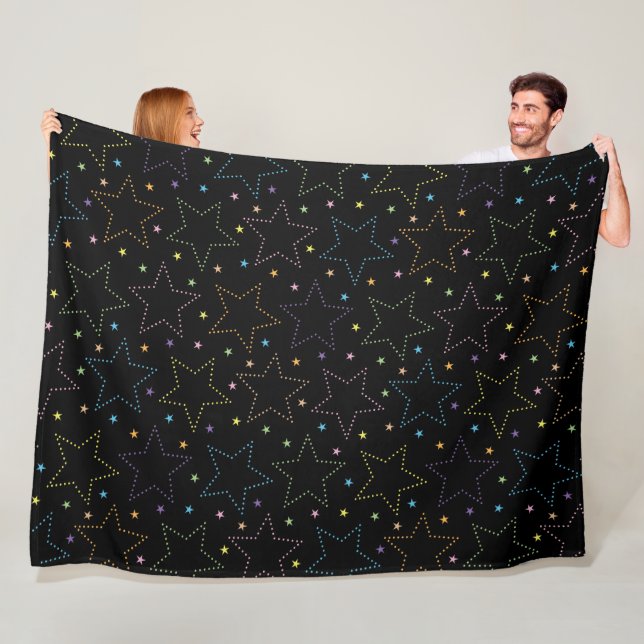 Couverture Polaire Motif du ciel de nuit étoilé (En situation)