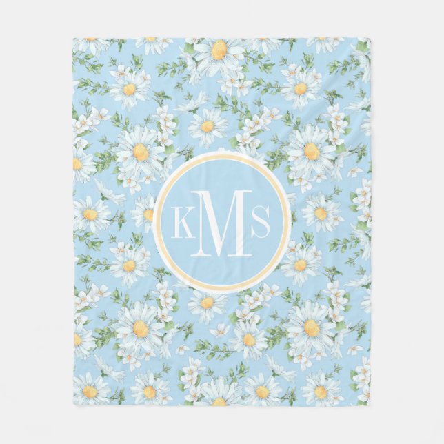 Couverture Polaire Motif du jardin fleuri Pastel Daisy (Devant)