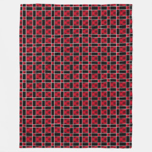 Couverture Polaire Motif élégant à carreaux noir et rouge