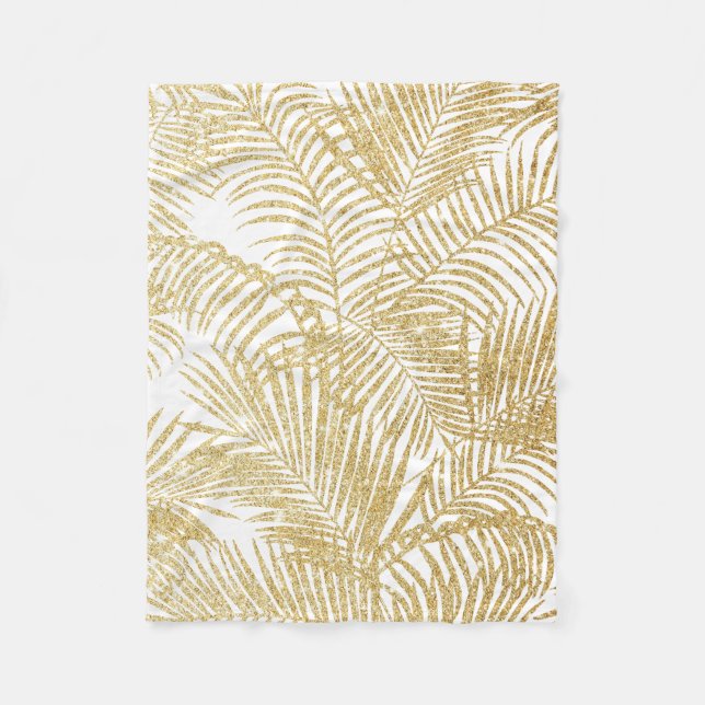 Couverture Polaire Motif élégant de plantes tropicales de parties (Devant)