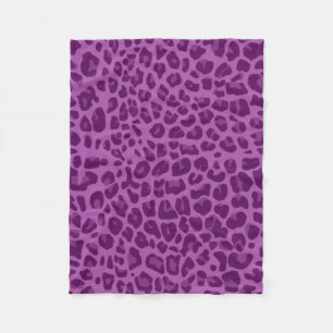 Couverture Polaire Motif empreinte de léopard violet Lilac