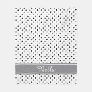 Couverture Polaire Motif en forme de larme avec couleur et nom person