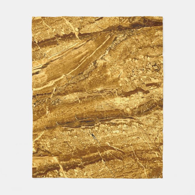 Couverture Polaire Motif en marbre d'or naturel (Devant)
