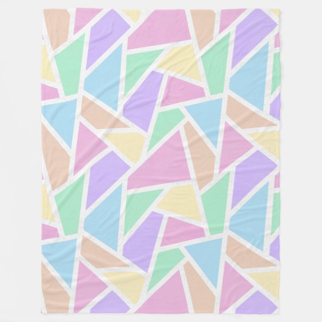 Couverture Polaire Motif en mosaïque arc-en-ciel Pastel (Devant)