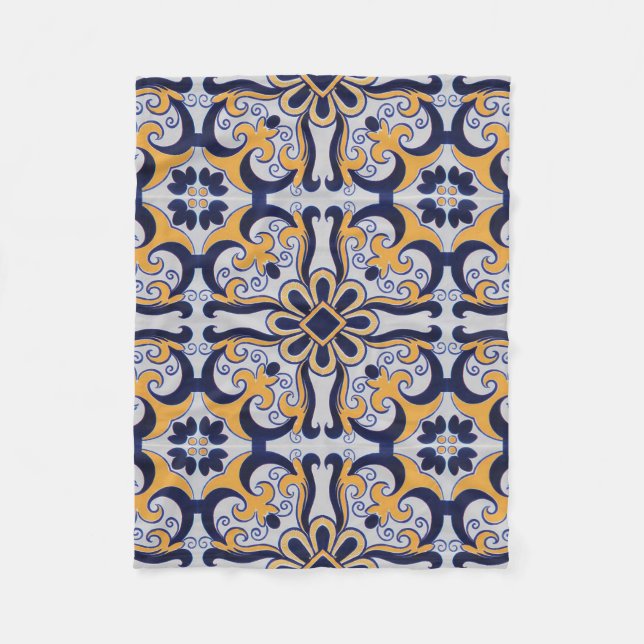 Couverture Polaire Motif en tuiles portugaises (Devant)