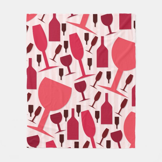 Couverture Polaire motif en verre de vin (Devant)