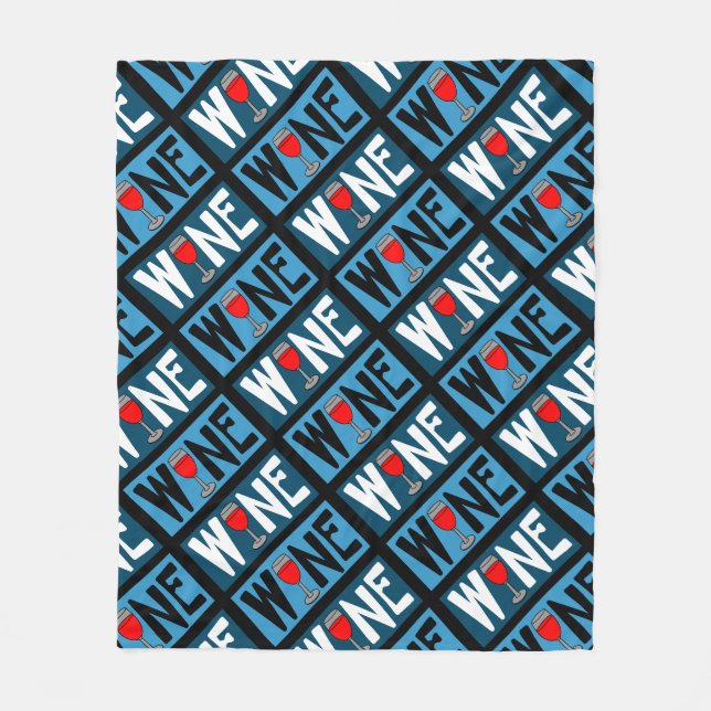 Couverture Polaire Motif en verre de vin rouge (Devant)