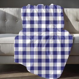 Couverture Polaire Motif En vichy Chèques Bleu Et Blanc