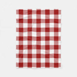 Couverture Polaire Motif En vichy rouge et blanc