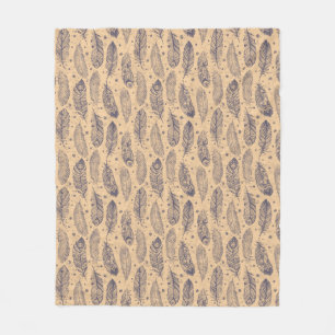 Couverture Polaire Motif ethnique d'ensemble de plume