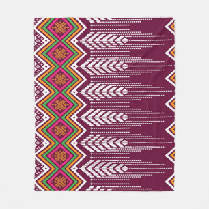 Couverture Polaire Motif ethnique géométrique traditionnel