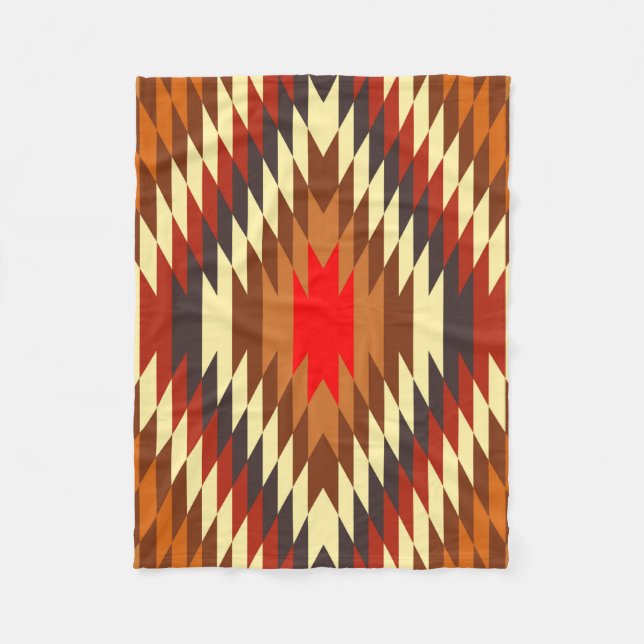 Couverture Polaire motif ethnique traditionnel américain (Devant)