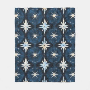 Couverture Polaire Motif étoile bleu rétro