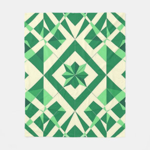 Couverture Polaire Motif étoile géométrique vert émeraude
