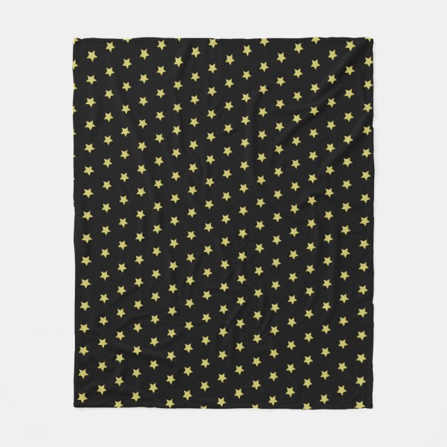 Couverture Polaire Motif étoile noir et or élégant  (Devant)