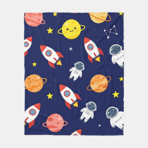 Couverture Polaire Motif Explorateur Spatial Mignon pour Enfants