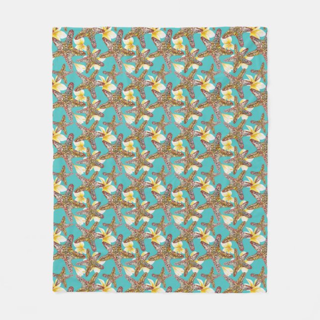 Couverture Polaire Motif fantaisiste d'étoiles de mer (Devant)