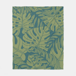 Couverture Polaire motif feuille