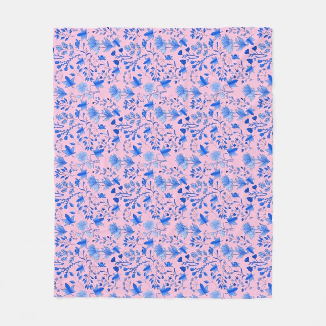 Couverture Polaire Motif feuille 12.bw LPink BG (Devant)